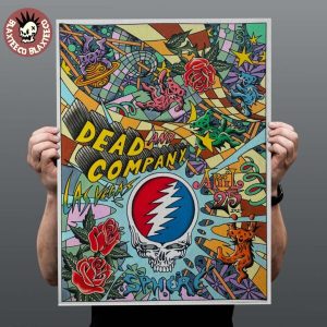 dead and company sphere las vegas gig poster on april 25 2025 comic style art dancing bear home decor poster canvas 600x600 1.jpg